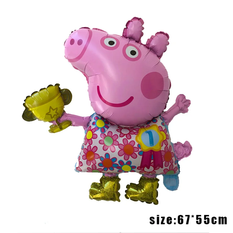 colors peppa pig 11 шт. Свинка Пеппа фольги Воздушные шары в горошек шар детский душ шарики на день рождения подарок вечеринка по случаю Дня Рождения украшения Детские игрушки Свинка Пеппа Джордж - Цвет: colors peppa pig