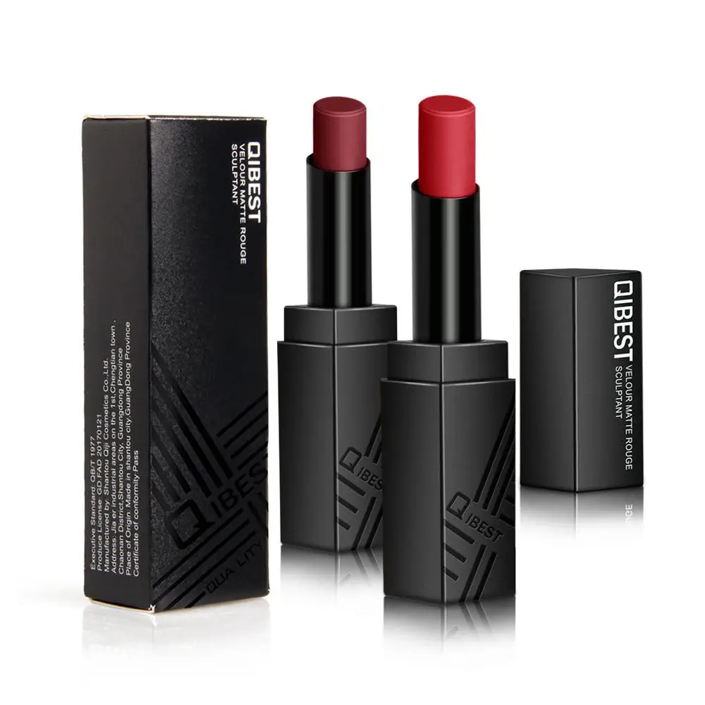 QIBESST 34 Цвета роскошная черная трубка матовая губная помада увлажняющая шелковая