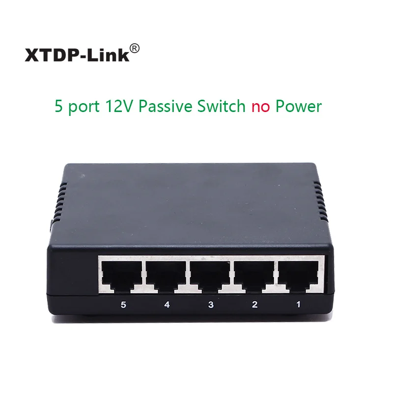Ethernet 5 портов пассивный коммутатор POE концентратор 4 порта питание от 12 в 24 В мощность 45/+ 78/-CCTV IP телефон емкость 1 г пластиковый корпус OEM - Цвет: Only 12V Switch
