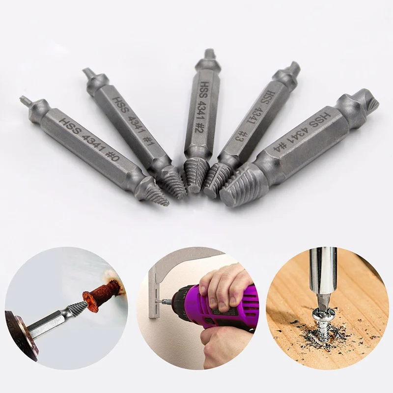 5 шт. поврежденный винт сверло для извлечения Набор алмазной Скорость из болт