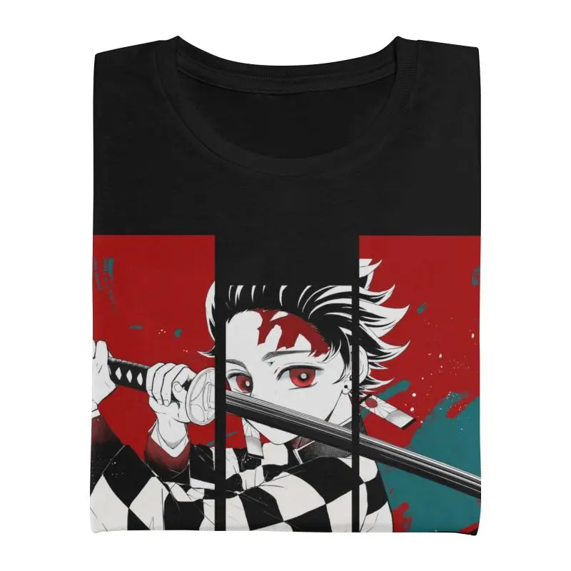 Male Demon Slayer Kimetsu No Yaiba Anime T-Shirt Fashion Harajuku Tanjiro Kamado Tshirt Short Sleeve T Shirt 100% Cotton Tee