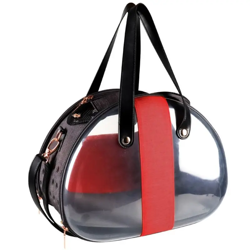 

Pet Dog Carrier Shoulder Bag Transparent Handbag Pouch with Breathable Holes
