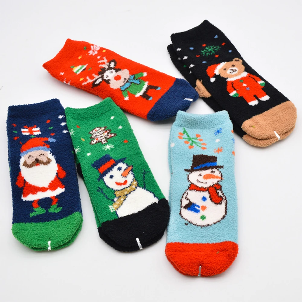 Рождественские Праздничные Носки для женщин мохер смешной красочный набор 5/10