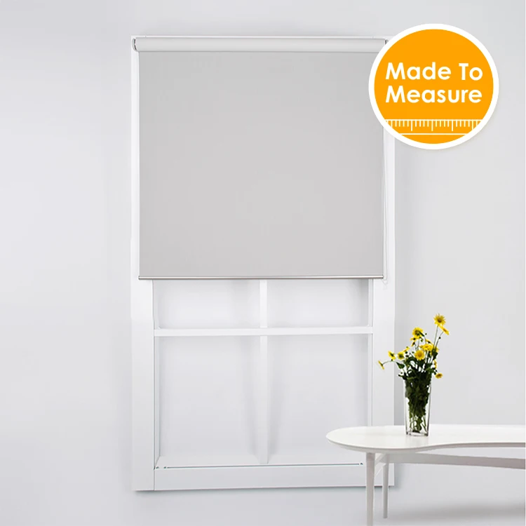 

Customized sunscreen blackout fabric roller blinds with 28mm Aluminum tube for Living room Bedroom need to drill install