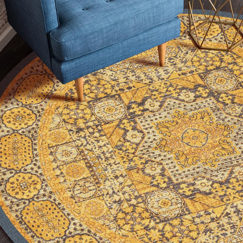 Домашний Роскошный Ретро журнальный столик круглые напольные коврики детская