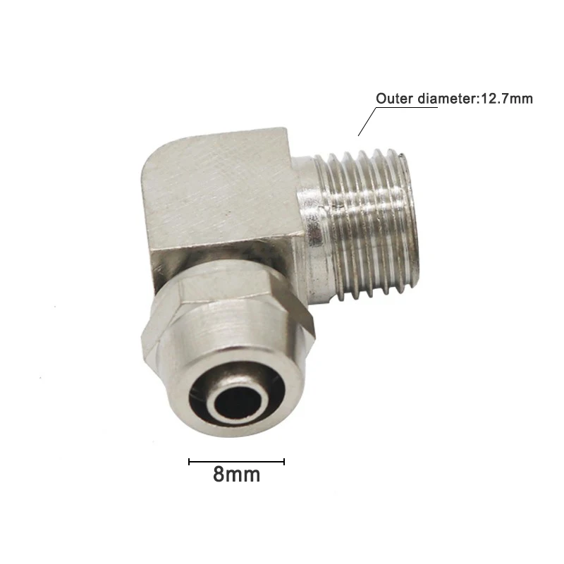 1pcPL4 6 8 10 12mm Pipe Tube to M5 M6 1/8 1/4 3/8 1/2 trachea Brass Pneumatic Air Quick Twisting Joint PL Right Angle Elbow |