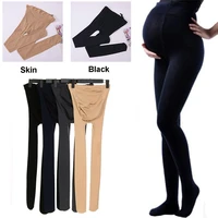 320d autumn winter velevt tights pantyhose for pregnant women adjustable solid high waist maternity u shaped belly support sock