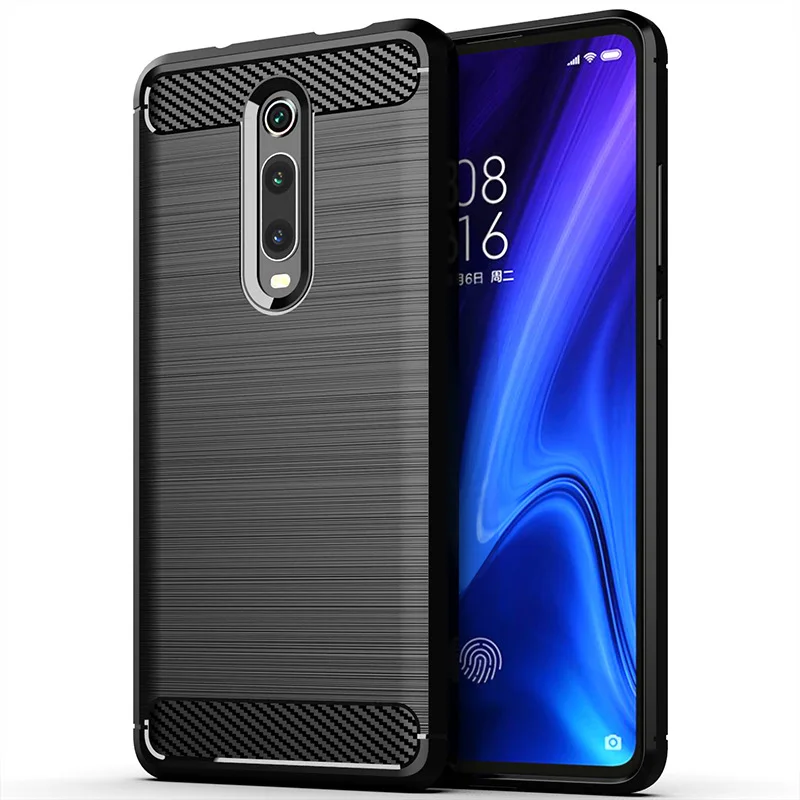 

For Xiaomi Redmi K20 Pro Premium Case Brushed Silicone Carbon Fiber Texture Protective Back Cover for Redmi K20 Pro Premium Case