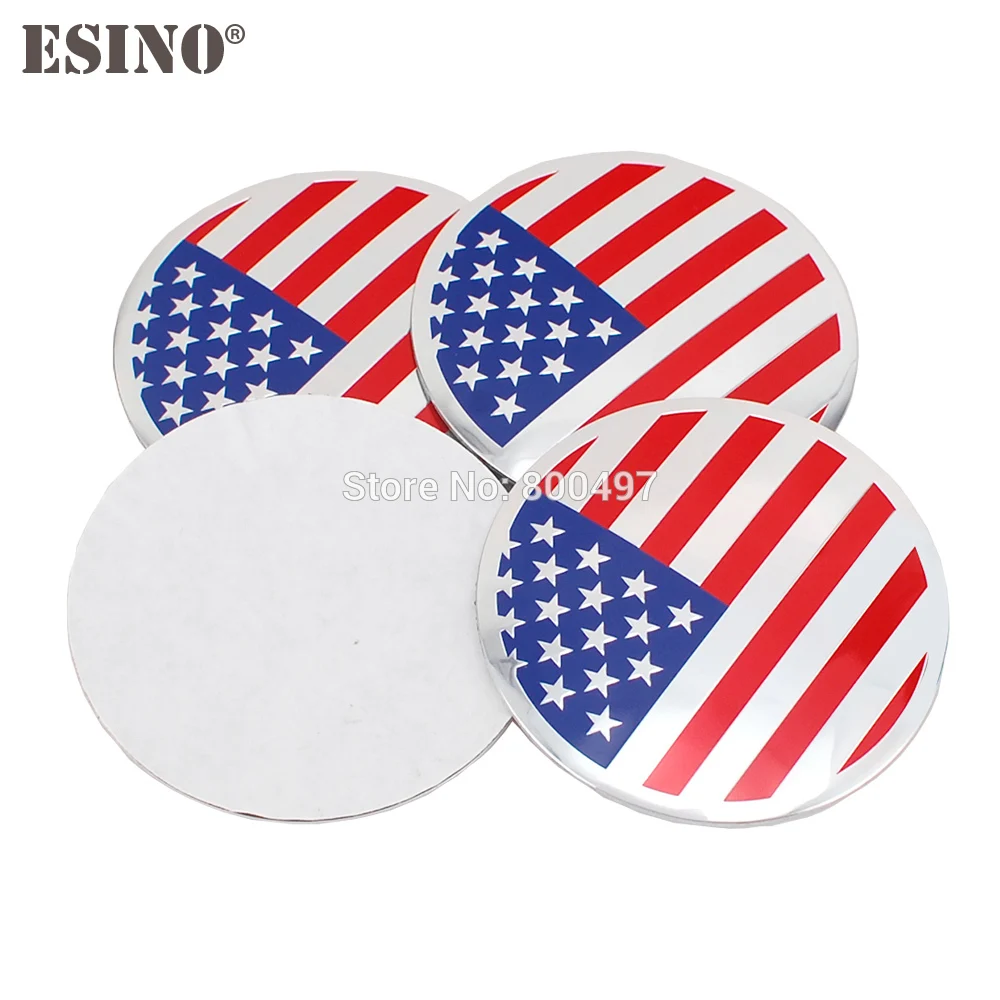 

40 x Car Styling United State Flag Metal Chrome Aluminium Alloy Wheel Center Cap Stickers Wheel Hub Cap Decals Emblems Badges