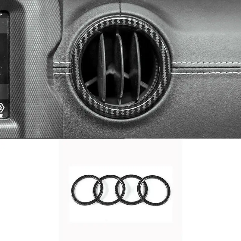 EIDRAN 4pcs Carbon Fiber Texture Dashboard Air Vent Outlet Cover Trim Ring Fit For Jeep Wrangler JL 2018 2019 | Автомобили и