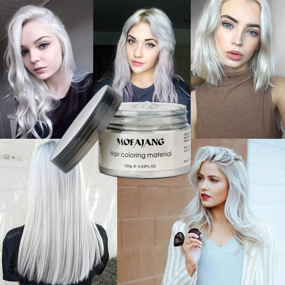 

Temporary Hair Color Dye Wax Gold Hair Diy Styling Silver Disposable Grandma Mofajang Hair Gel Coloring Mud Wax for Women Men