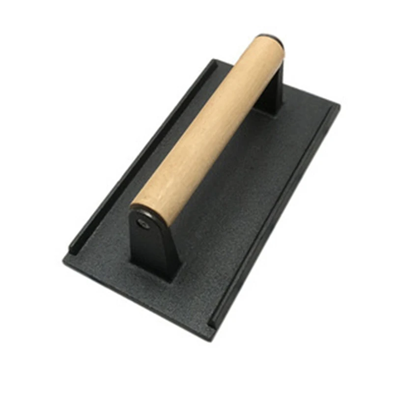 Прямоугольный инструмент для барбекю чугунная деревянная ручка тарелка стейка