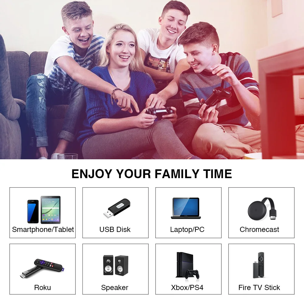 Домашний проектор Led кинотеатр Full Hd 720P Разрешение Beamer Беспроводная Airplay видео 8000:1