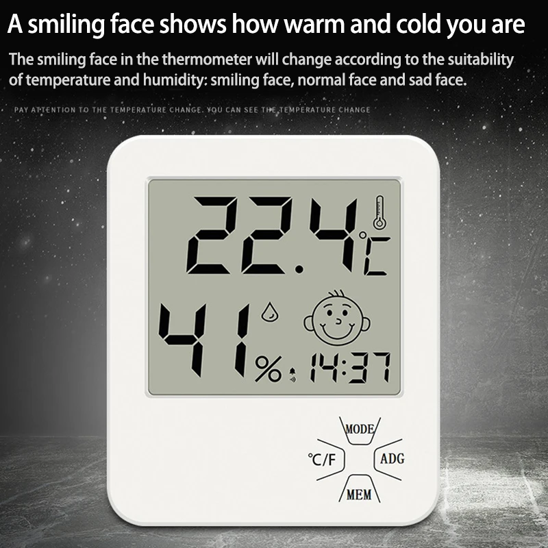 digital thermohygrometer temperature humidity clock lcd electronic thermometer hydrometer meter with stand humidity gauge free global shipping