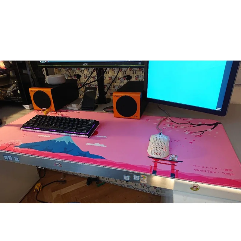 akko sakura fujisan mouse pad mat rubber non slip flat soft large mice mat for office keyboard laptop computer tablet pc gaming free global shipping