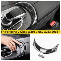 armrest storage box switch button sequins abs carbon fiber look cover trim for mercedes benz c class w205 glc x253 2016 2021