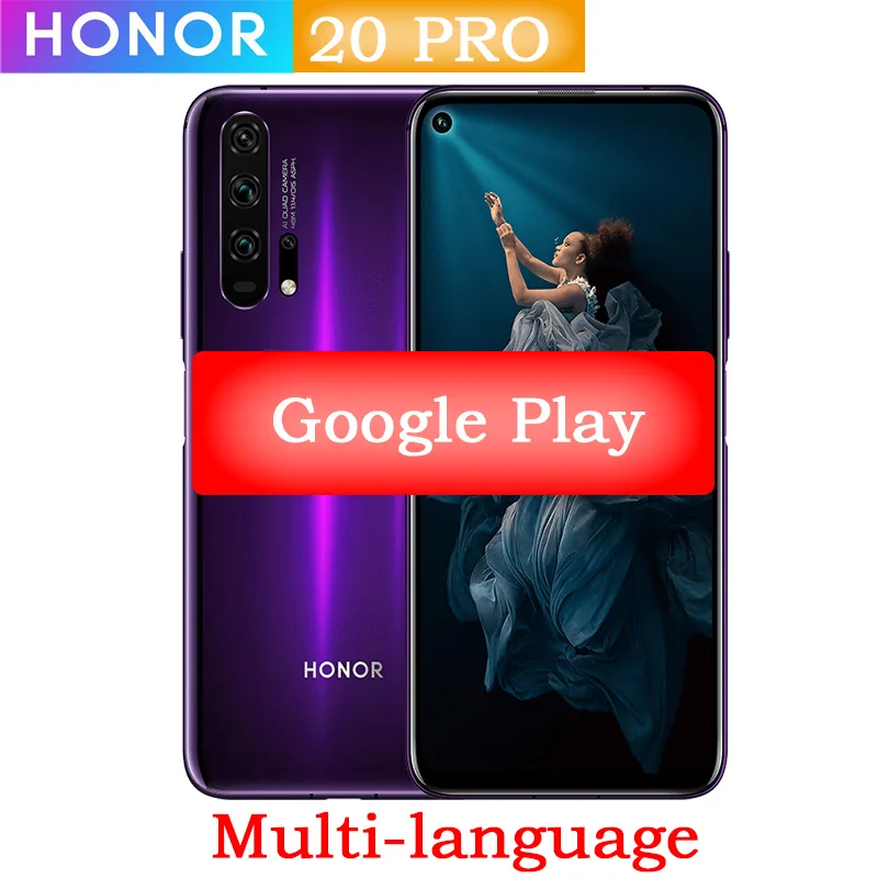 Оригинальный HONOR 20 PRO смартфон 6 26 дюймов Kirin 980 8 ядерный 8G Оперативная память 128G