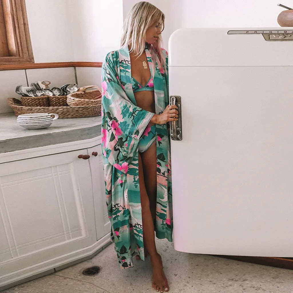 Пляжное платье купальник с цветочным принтом купальный костюм туника для женщин