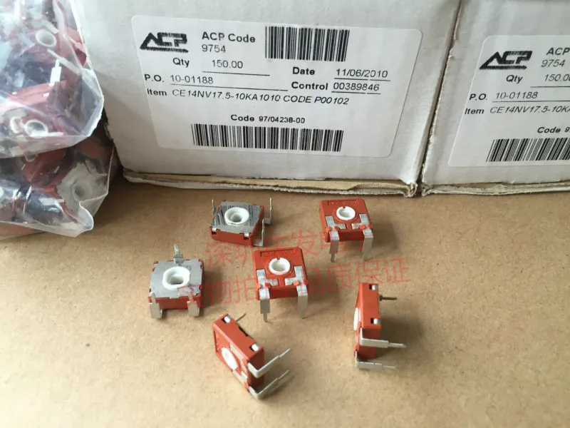 

10pcs for spain ACP square adjustable potentiometer CA14NV17.5 10K 14MM * 14MM