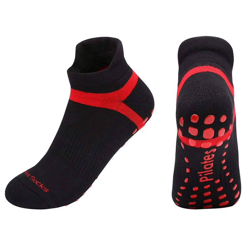 Plus Size Yoga Pilates Socks Women Men Sport Terry Cotton Anti-Slip Compression Fitness Gym Dance Playground Floor Ankle Sock