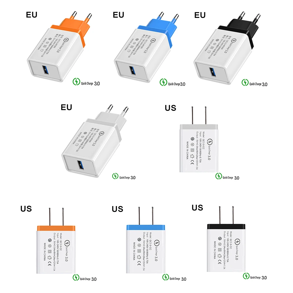 Быстрая зарядка 3,0 USB зарядное устройство EU/US штепсельная Вилка для путешествий 5V 3.5A быстрое зарядное устройство адаптер для iphone Xiaomi huawei планшеты зарядное устройство для телефона