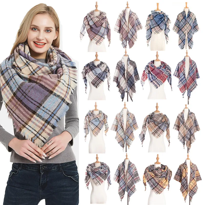 2020 Women Cashmere Scarves With Warm Long Wraps Scarf Autumn Scarf England Classic Plaid Cashmere Scarves  luxury brand scarf фото