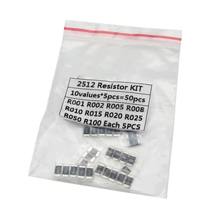 50 шт., сопротивление сплава 2512 SMD, 10 kindsx5 шт. = 50 шт. R001 R002 R005 R008 R010 R015 R020 R025 R050 R100