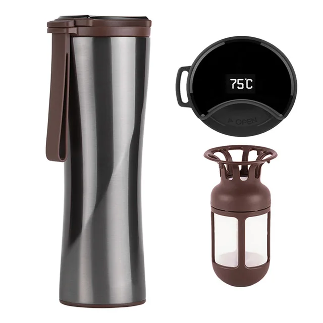 

MOKA KKF Kisskissfish Coffee Cup Vacuum Thermos Portable 304 Stainless LED Touch Screen Water Bottle for xiaomi Smart Home