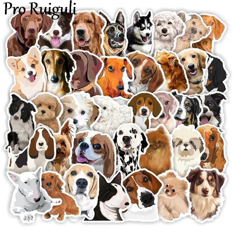 

50pcs Animals Dogs Stickers decal scrapbooking diy pasters home decoration phone laptop waterproof cartoon accessories