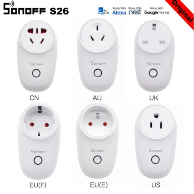 Умная Wi-Fi розетка Sonoff S26 Беспроводной Выключатель питания для умного дома