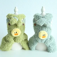 duck scarf fruit green dog pajama jumpsuits sweatshirt pet dog clothes winter warm cotton cat hoodies clothing for dogs puppy