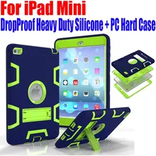 For iPad Mini 5 4 3 2 1 Silicone + PC Hard Case Kids Safe Armor Drop Shock Proof Heavy Duty with Screen Protector IM409