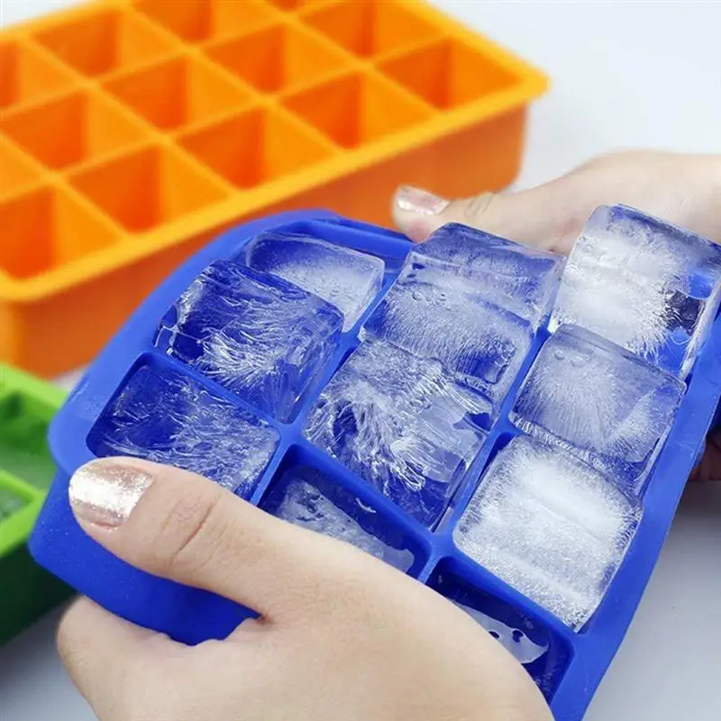 

15 Cavities Ice Cube Cake Mold DIY Silicone Ice Brick Mould For Ice Jelly Cupcake Fondant Silicone Bakeware Mould Baking Moulds