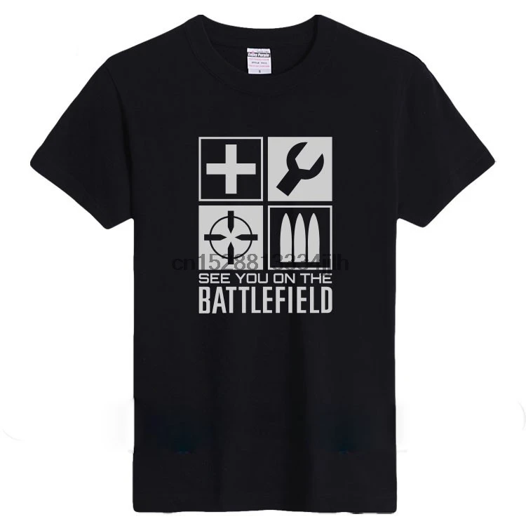 Игра BATTLEFIELD с коротким рукавом тип личности дизайн футболка из чистого хлопка
