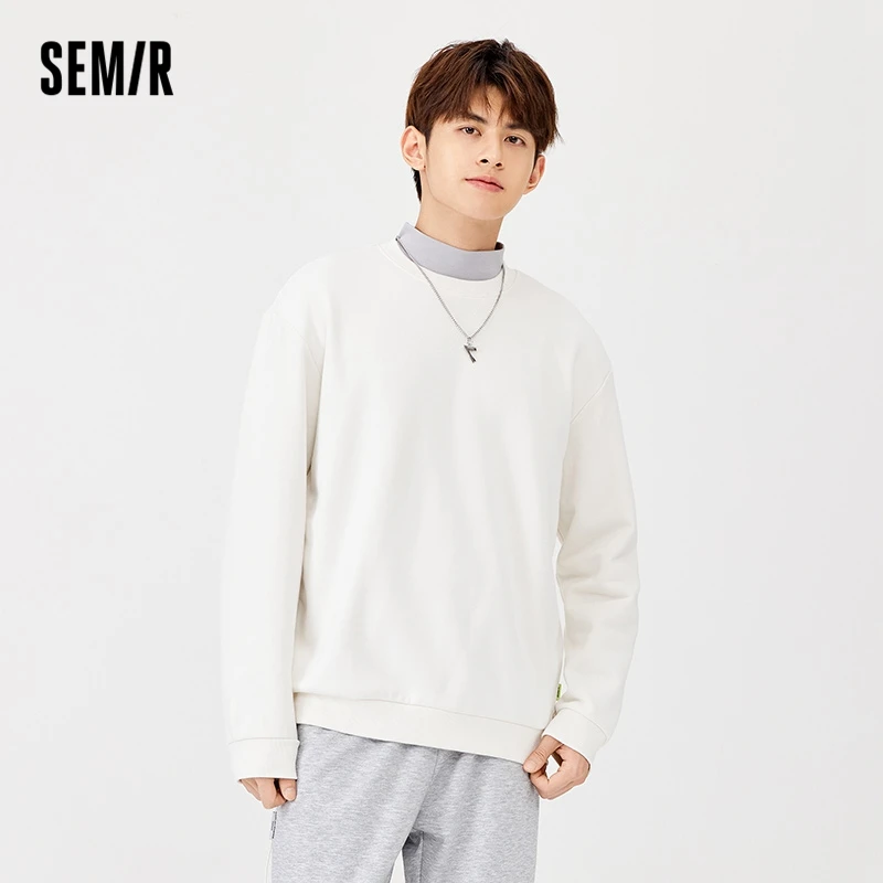 

Свитшот SEMIR мужской, новый стиль, зима 2021, бархатная теплая Молодежная жизненная Классическая толстовка с круглым вырезом, трикотажный топ д...