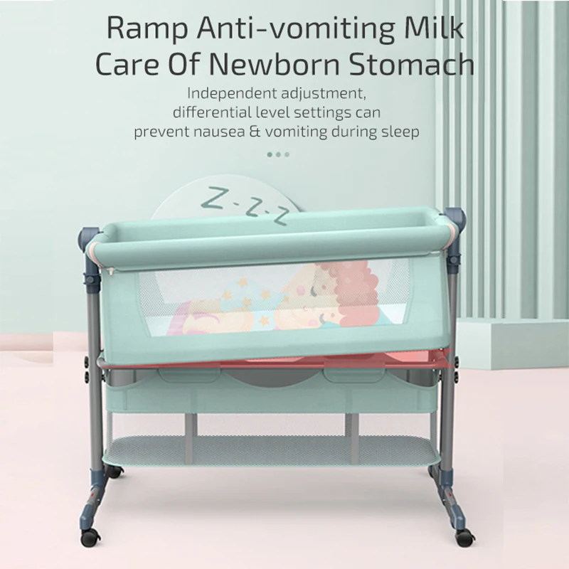 Детская блестящая детская кроватка переносная портативная для новорожденных