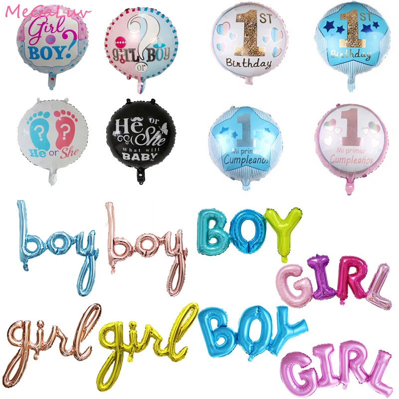 

18Inch Girl or Boy Gender Reveal Balloons Round Inflatable Foil Ballon Baby Shower Theme Activity Decoration Globos
