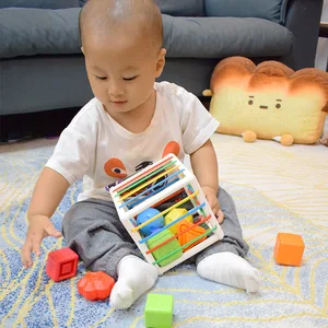 Baby Shape Sorting Toy motor skill tactile touch toy 10 months to 3
years InnyBin soft cube montessori educational toys