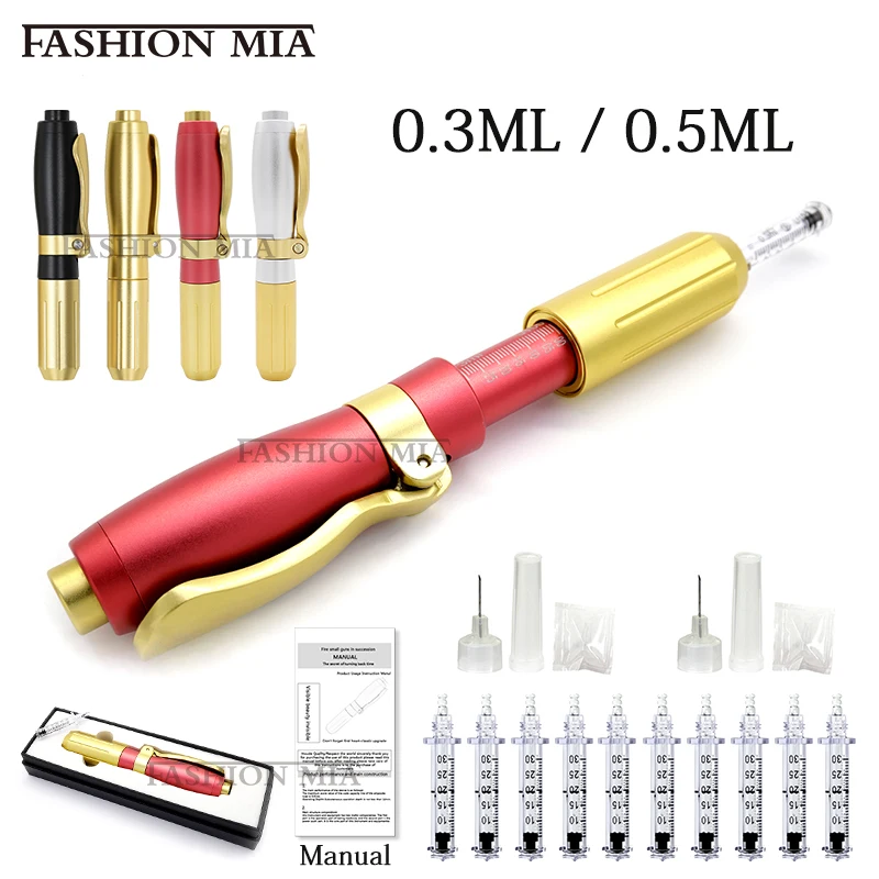 High 0.3ml &amp0.5ml 2 in 1 head Pressure Hyaluronic Acid Pen hyaluron injection For Anti Wrinkle Lifting Lip gun | Красота и