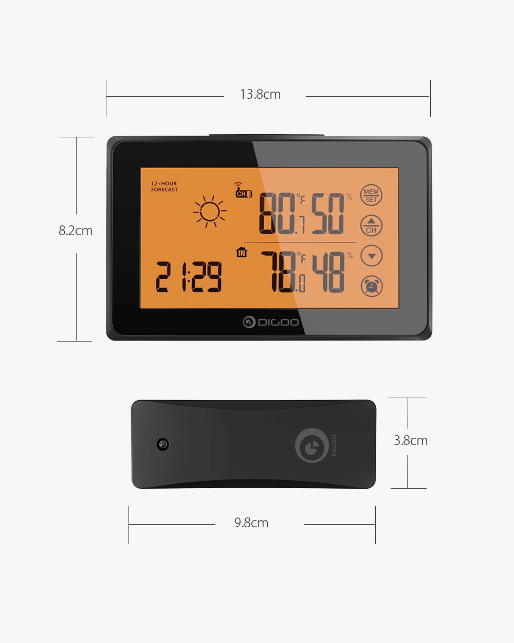 Метеостанция с ЖК дисплеем дистанционным датчиком и будильником|Приборы для