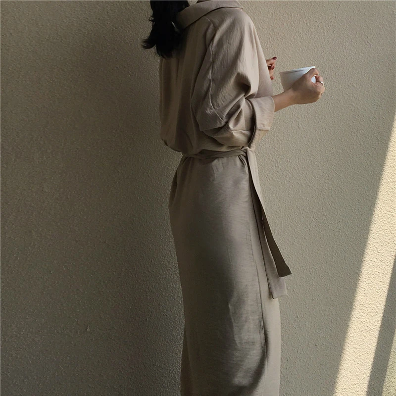 

Women Fall Elegant V Neck Solid Bandage Bodycon Long Shirt Dress Female Solid Plus Size Vestido Long Sleeve Robe Femme clothes