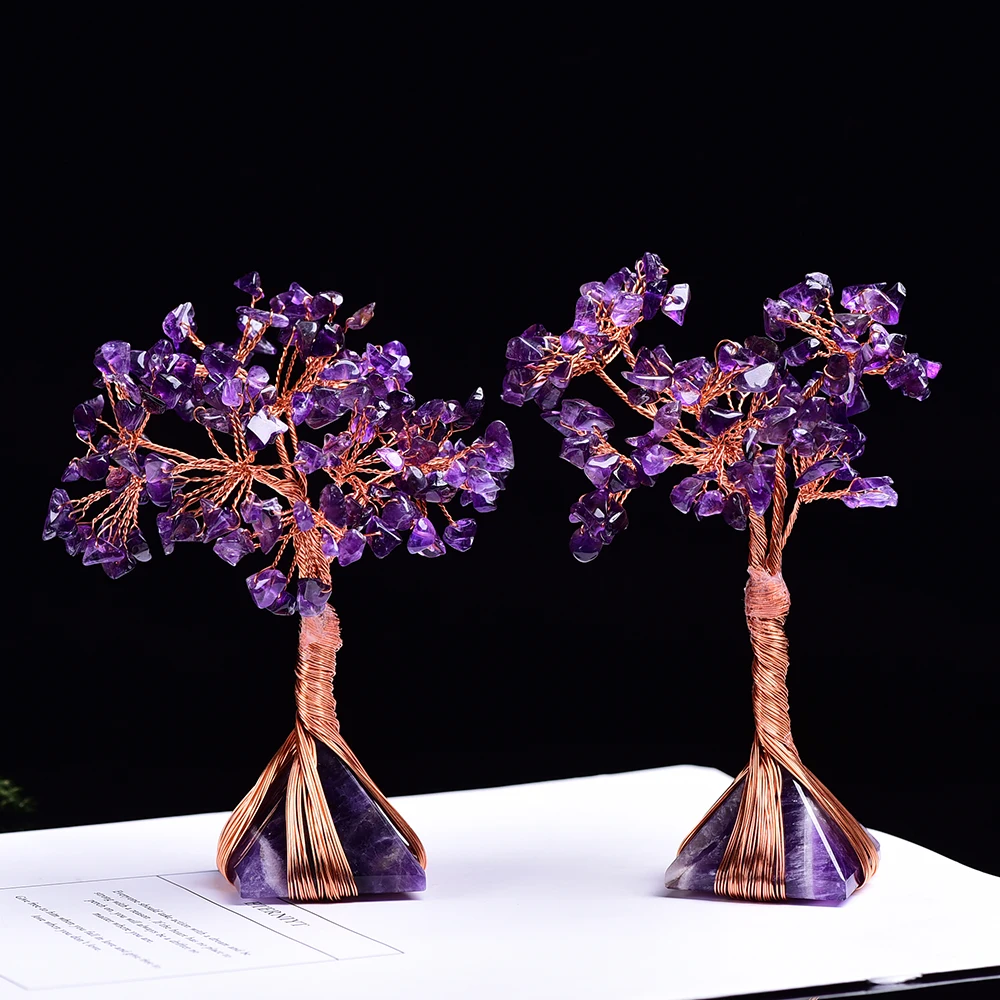 1 шт. исцеляющее Хрустальное дерево денег со сном пирамида из аметиста домашнее