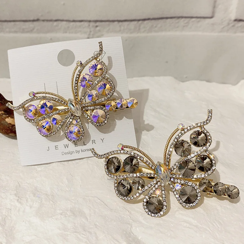 

The new 2021 butterfly hairpin baroque oyster card broken hair bang hair girl clip duckbill clip a undertakes