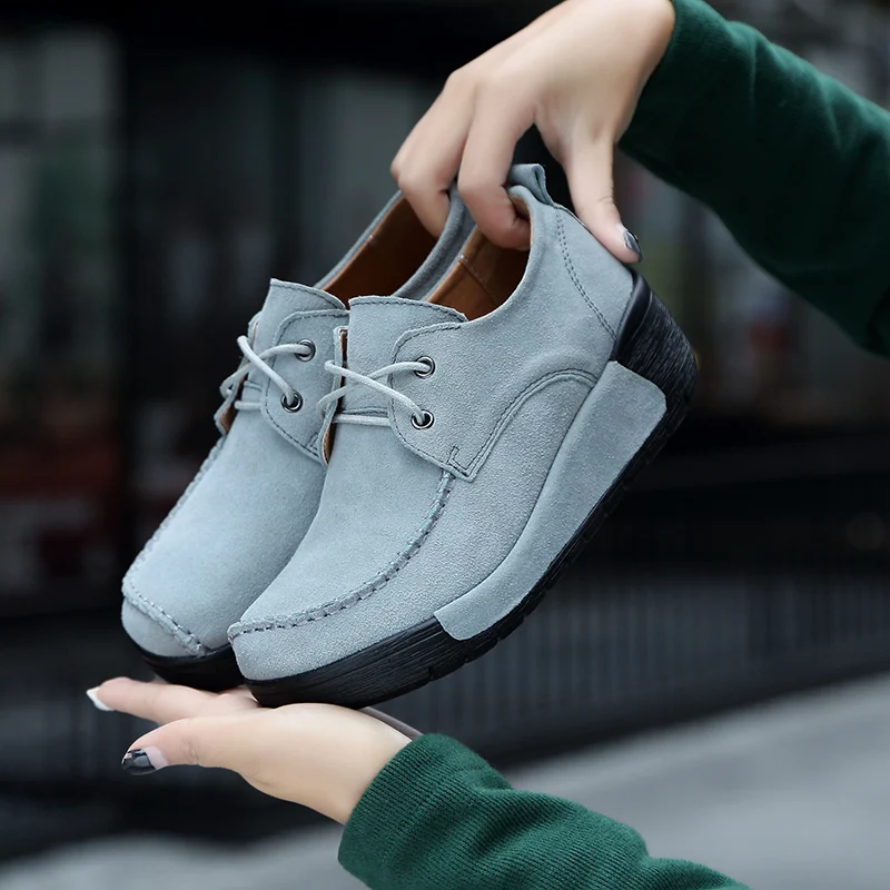 Fashion Women Flat Shoes Spring and Autumn Driving Slip On Rubber Korean Style Nursing Moccasins Shoes Women Platform Loafers