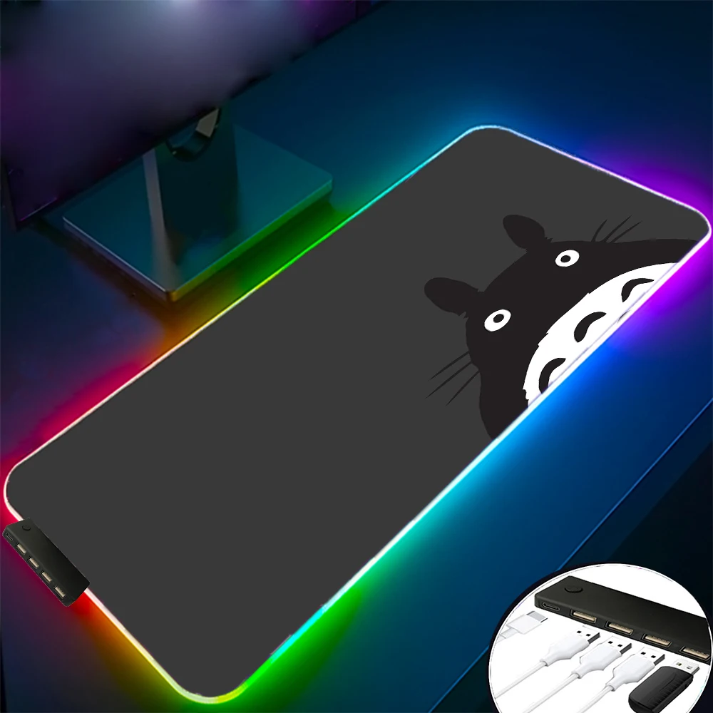 

XGZ японский аниме RGB Тоторо черный ноутбук ПК четыре стыковочные станции стандартный интерфейс светодиодная подсветка Kawaii коврик для мыши