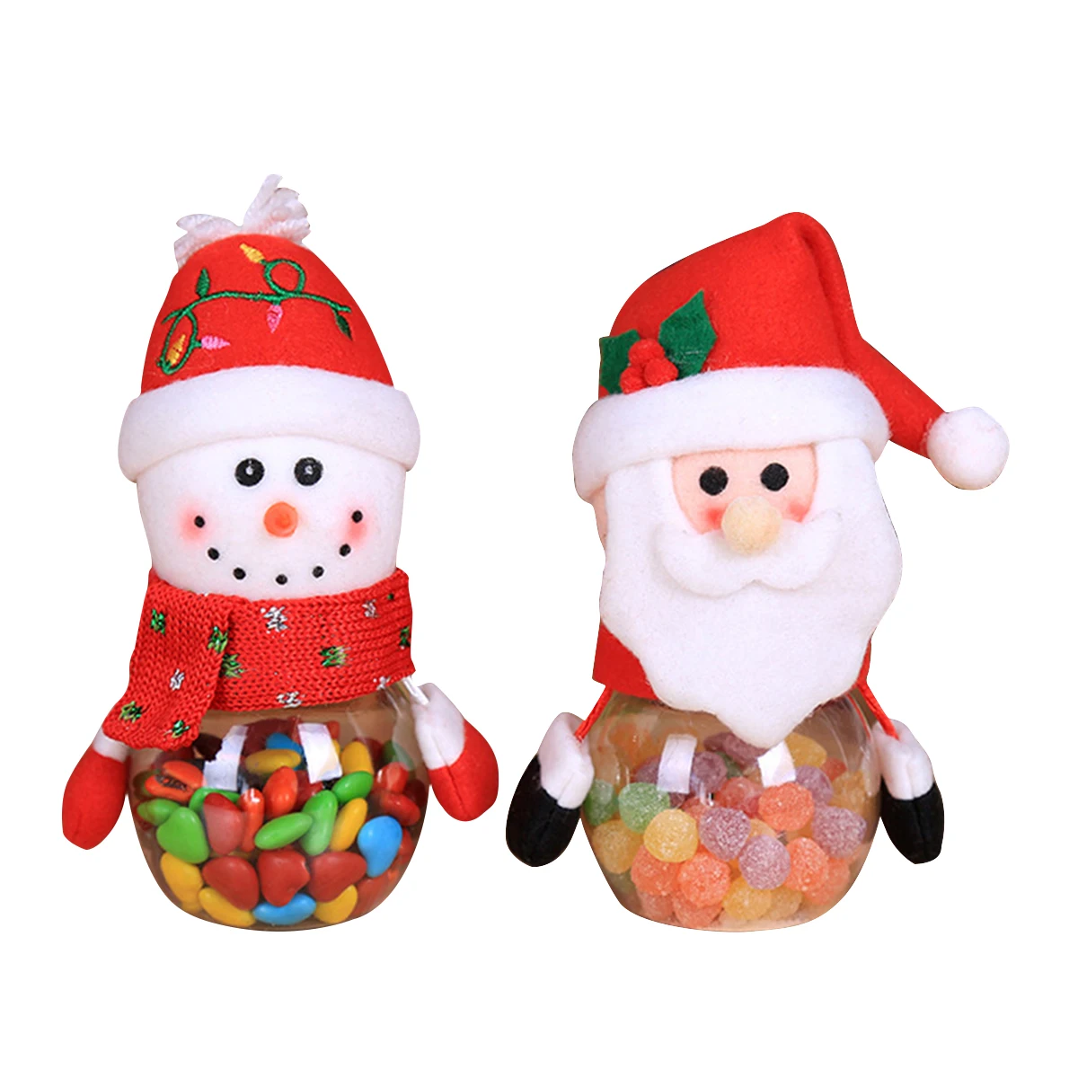 

Candy Jar with Lid, Christmas Cookie Bulk Food Storage Container with Cute Cartoon Doll