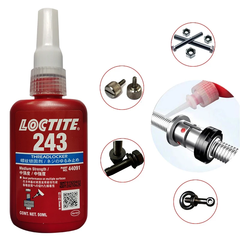50ml Loctite Thread Glue 243 Medium-strength Anaerobic High Temperature Resistant Metal Screw Anti-loosing Fastening - купить по