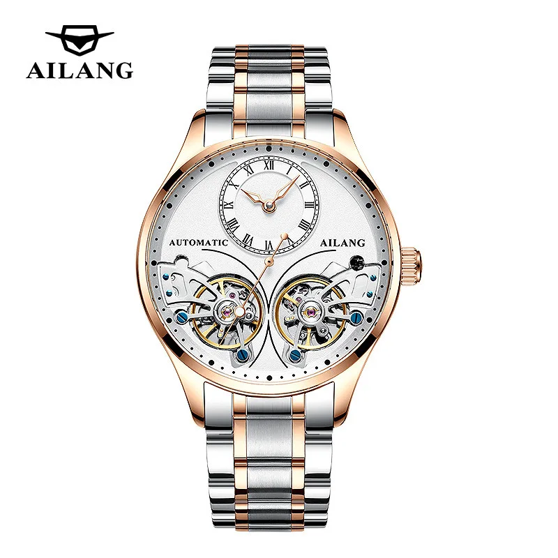 Швейцария бизнес двойной турбийон мужские часы Топ Бренд роскошные стальные