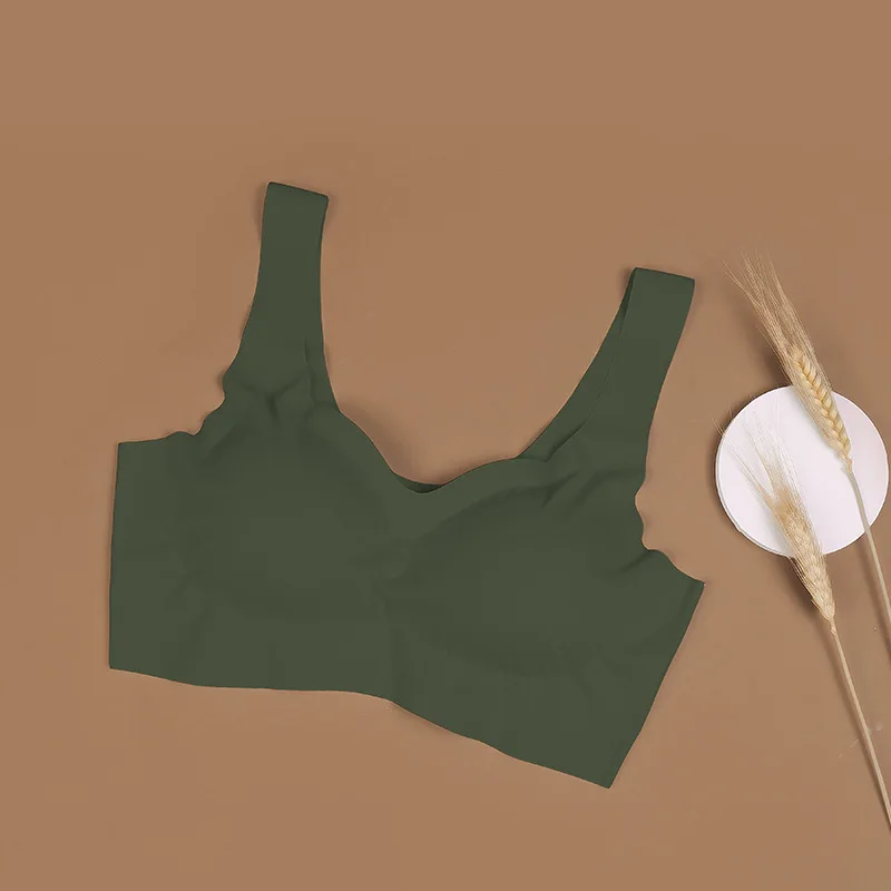 

WEPBEL Women Wireless Seamless Padded Bra Yoga Running Gym Sports Bra Ice Silk Breathable Sleep Bra Crop Top Vest Underwear