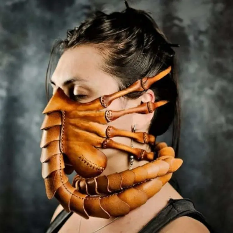 

Halloween Costume Scorpion Mask Face Hugger Mask Alien Covenant Claws Insect Xenomorph Hugger Face Worm Latex Mask